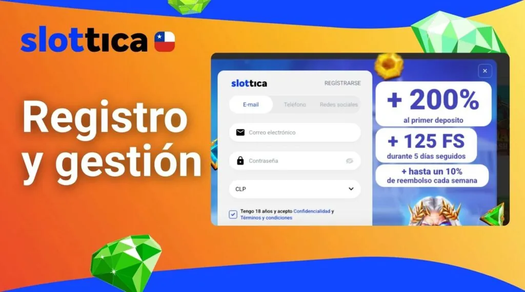 Registro y gestión de cuentas en Slottica Chile